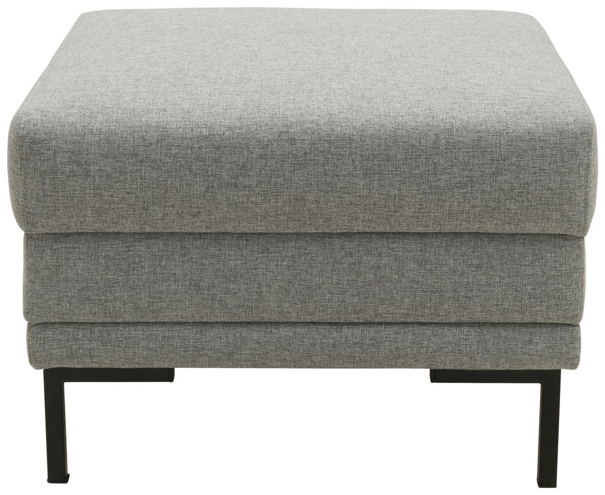 HOCKER Webstoff Silberfarben  - Silberfarben/Schwarz, Design, Textil/Metall (55/45/55cm) - LOOKS by W.Joop