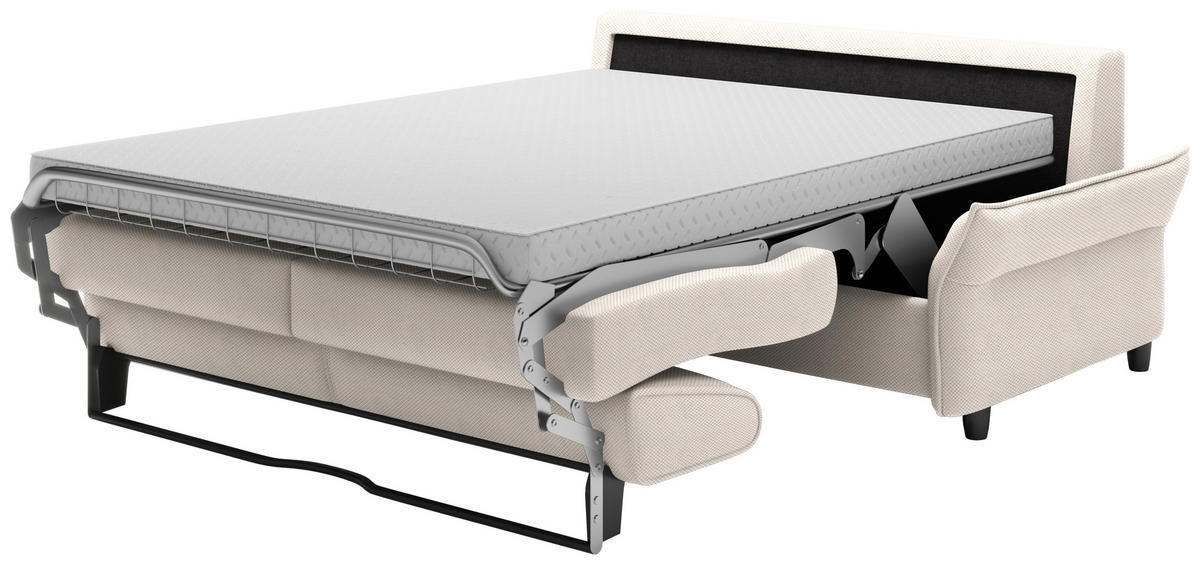 SCHLAFSOFA in Textil Creme  - Creme/Schwarz, Konventionell, Kunststoff/Textil (198/82/106cm) - Ti'me