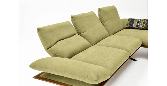 ECKSOFA in Flachgewebe Limette 314/159 cm - Limette/Schwarz, Design, Holz/Textil (314/159cm) - Dieter Knoll