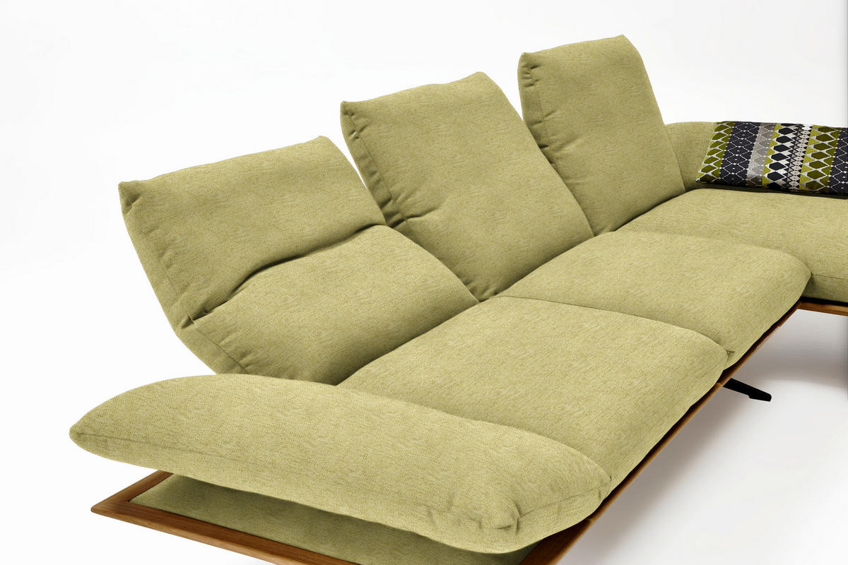 ECKSOFA in Flachgewebe Limette  - Limette/Schwarz, Design, Holz/Textil (314/159cm) - Dieter Knoll