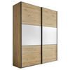 SCHWEBETÜRENSCHRANK 167/222/68 cm 2-türig Weiß, Eiche Artisan  - Schwarz/Weiß, Holzwerkstoff/Metall (167/222/68cm) - Moderano