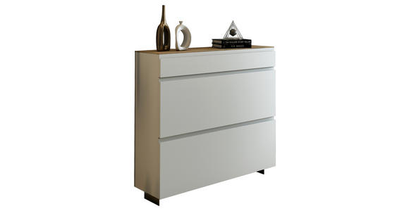 HÄNGESCHUHSCHRANK 110/97/33 cm  - Eichefarben/Weiß, Design, Holzwerkstoff (110/97/33cm) - Moderano