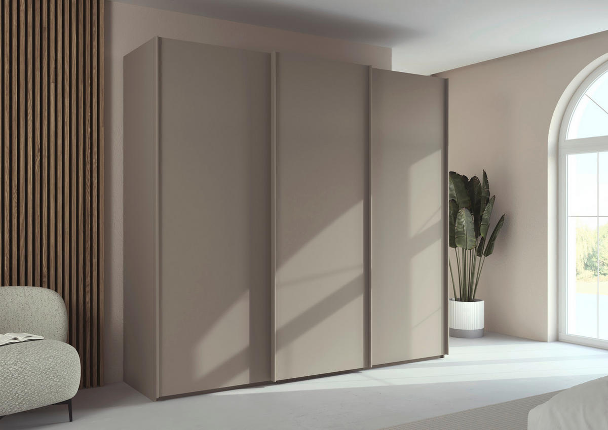 SCHWEBETÜRENSCHRANK 242/223/69 cm,  in Fango, 3 Tür(en)  - Fango, Basics, Holzwerkstoff/Metall (242/223/69cm) - Rauch Möbel