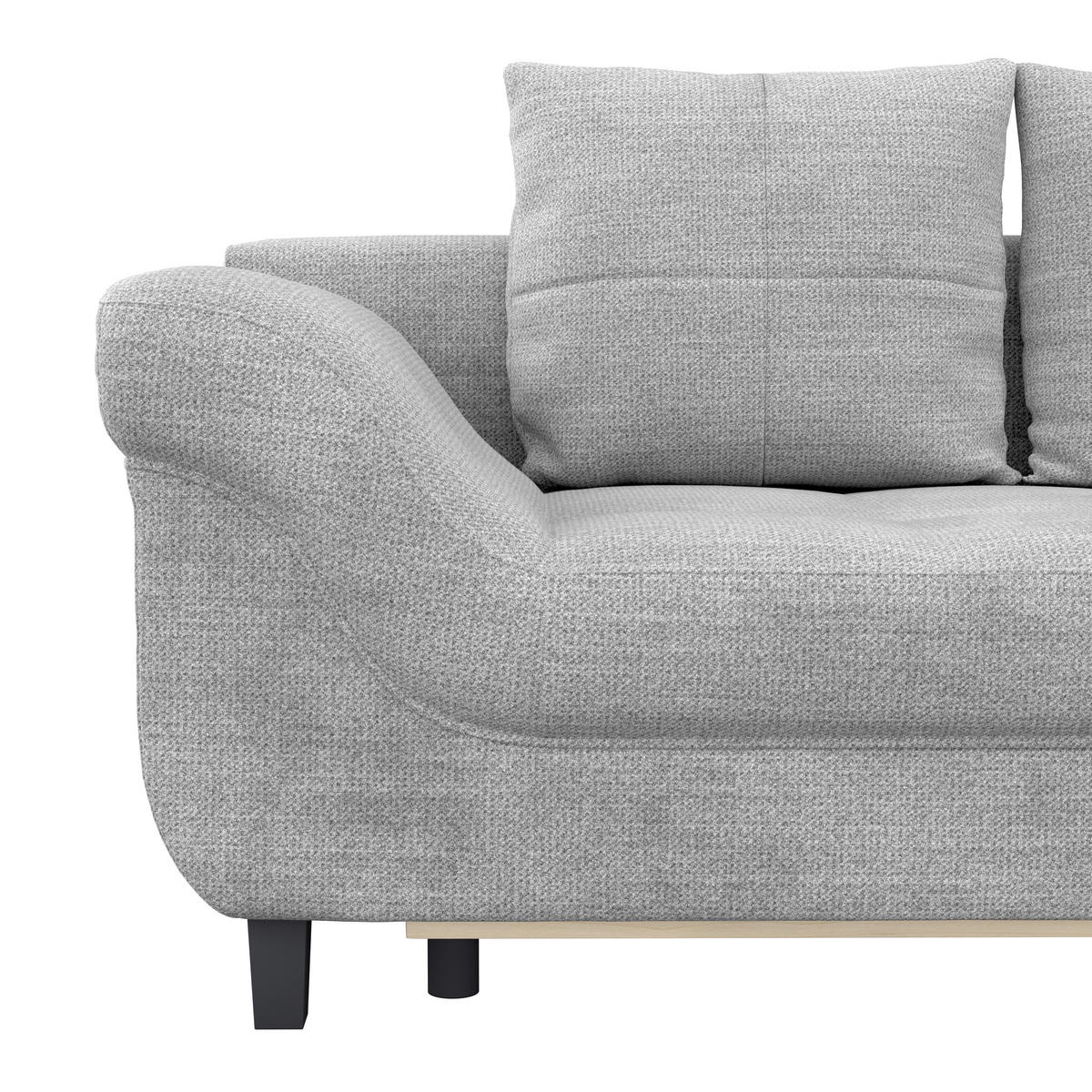 HÖRNSOFFA i chenille, struktur greige  - greige/svart, Klassisk, textil (309/197cm) - MID.YOU