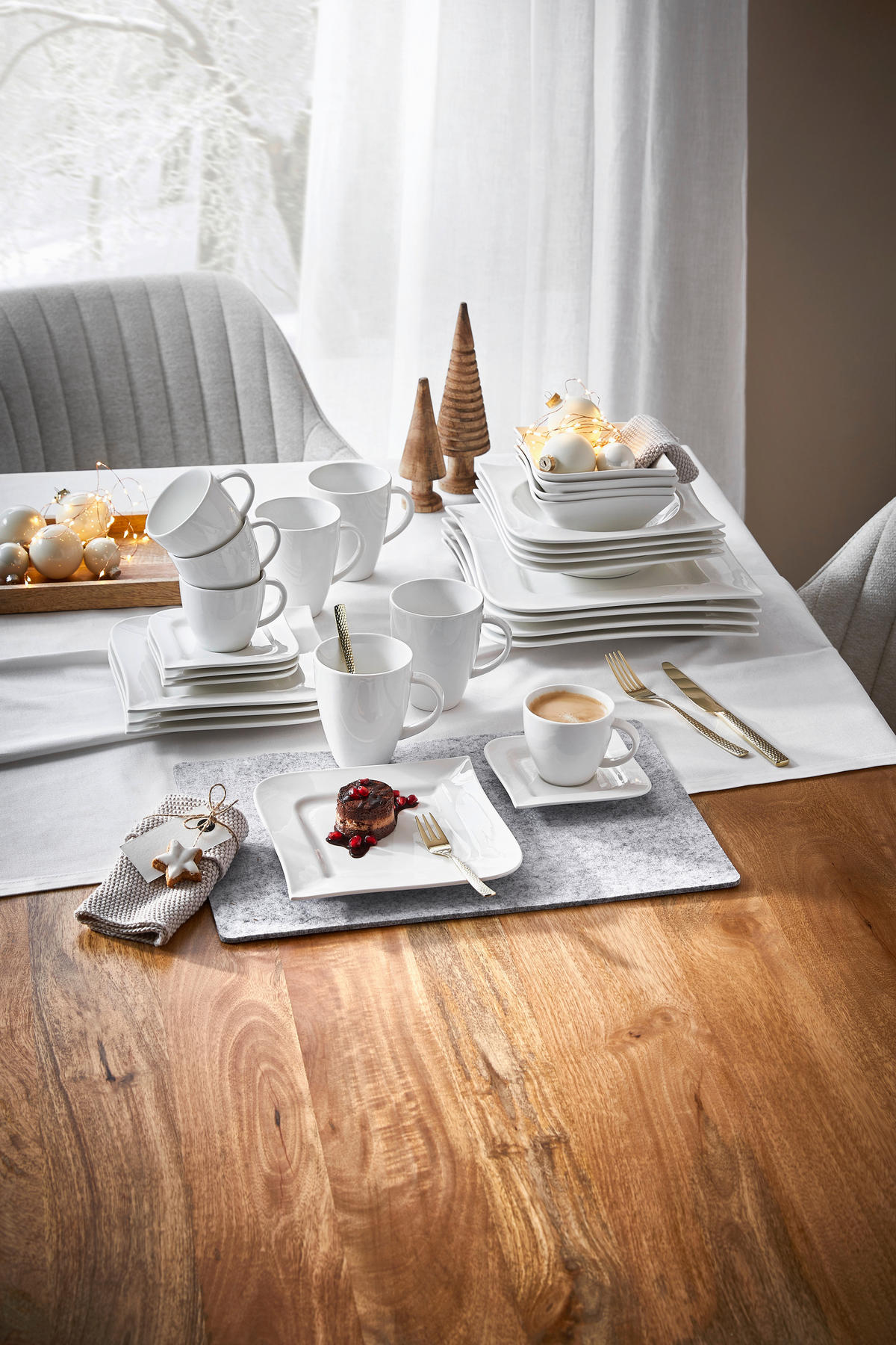 KOMBINOVANÁ SOUPRAVA 28dílné, porcelán keramika  - bílá, Basics, keramika - Ritzenhoff Breker