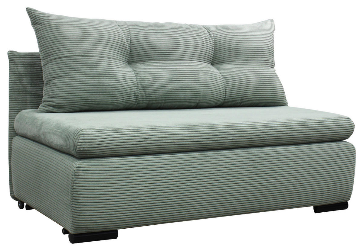 SCHLAFSOFA  mit Liegefunktion Cord Grün  - Schwarz/Grün, Design, Kunststoff/Textil (154/93/85cm) - MID.YOU