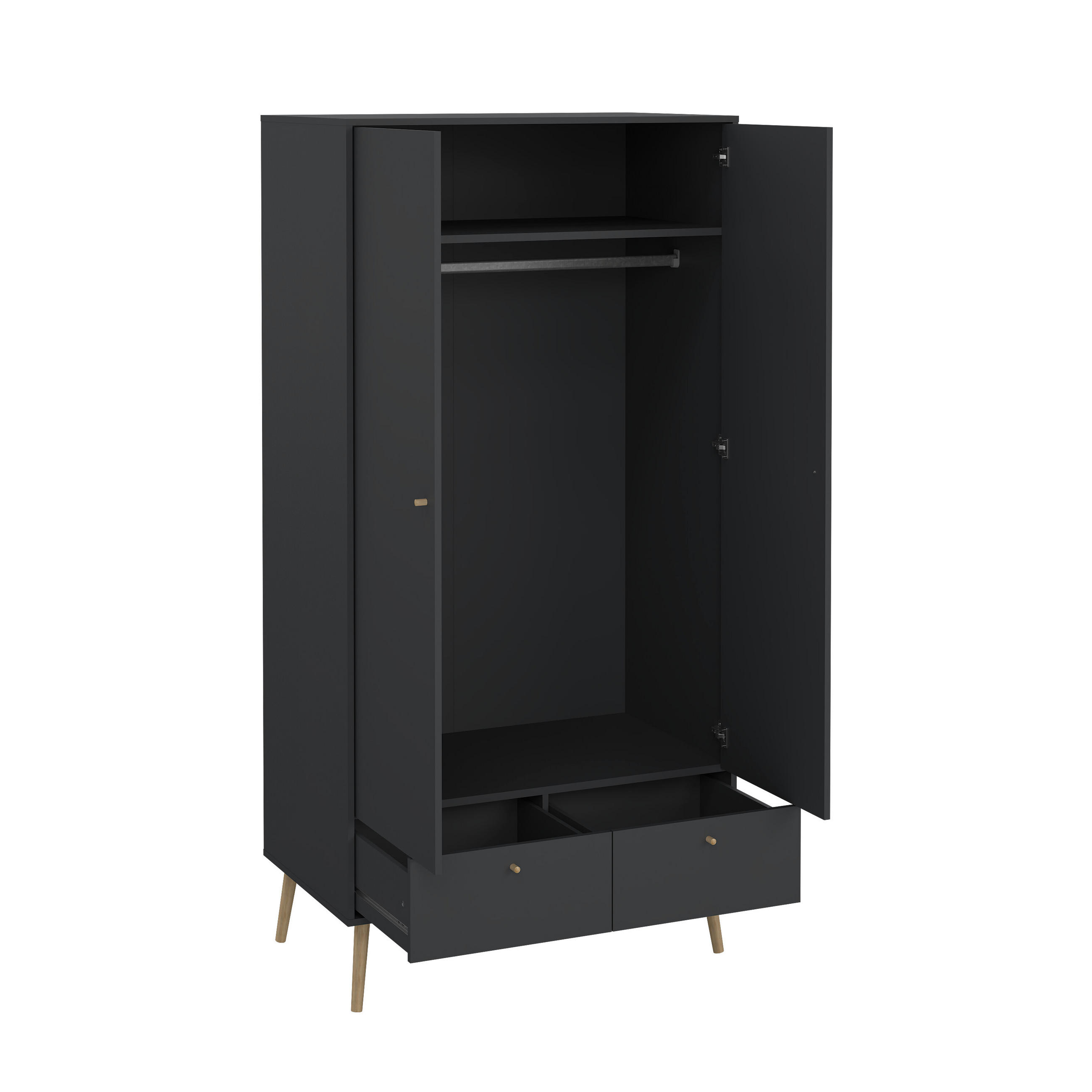 ORMAR S KLASIČNIM VRATIMA siva   - siva/boje hrasta, Design, drvni materijal/drvo (98,7/200,1/58,1cm) - Livetastic