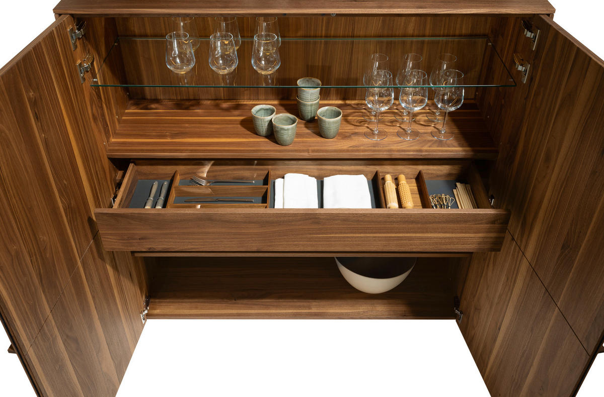 HIGHBOARD Nussbaumfarben  132,9/134,2/41,9 cm  - Nussbaumfarben, KONVENTIONELL, Holz (132,9/134,2/41,9cm) - Team 7