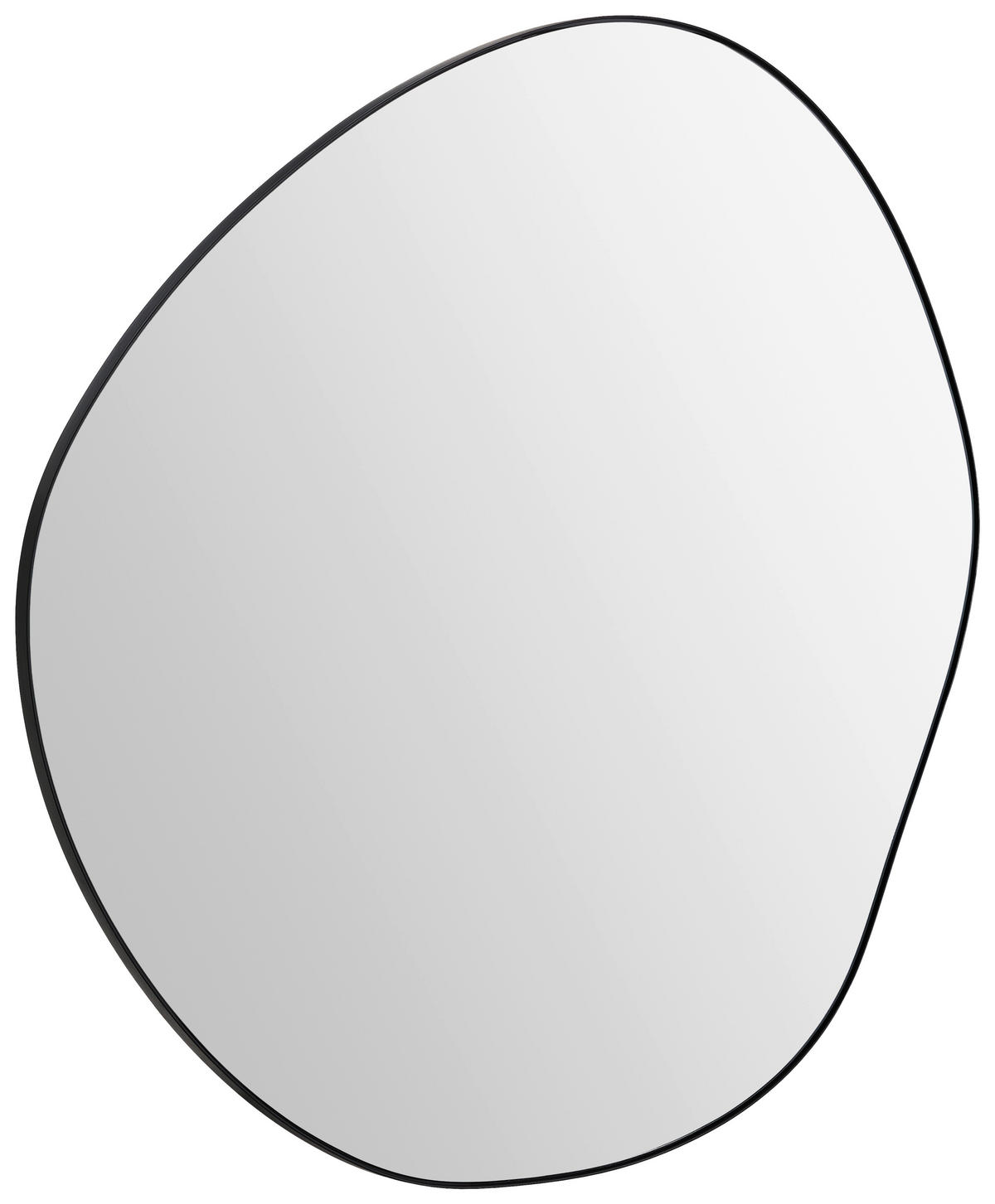 WANDSPIEGEL 80/80/1,5 cm    in wellenförmig  - Schwarz, Design, Glas/Metall (80/80/1,5cm) - Xora