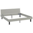 BETT 200/200 cm,  in Hellgrau  - Hellgrau/Schwarz, Design, Metall (200/200cm) - Xora