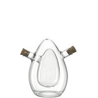 ESSIG-/ÖLFLASCHE - Klar, Basics, Glas/Holz (11/15,7/11cm) - Leonardo