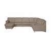WOHNLANDSCHAFT Grau Echtleder  - Alufarben/Grau, KONVENTIONELL, Leder/Metall (165/329/239cm) - Beldomo Premium