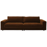 3-SITZER-SOFA Chenille Messingfarben  - Messingfarben/Schwarz, Design, Kunststoff/Textil (290/86/127cm) - Lomoco