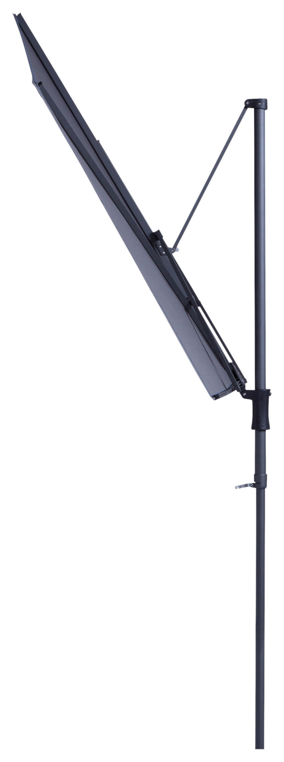 SONNENSCHIRM  270/150 cm  - Hellgrau/Schwarz, Basics, Textil/Metall (270/150cm)