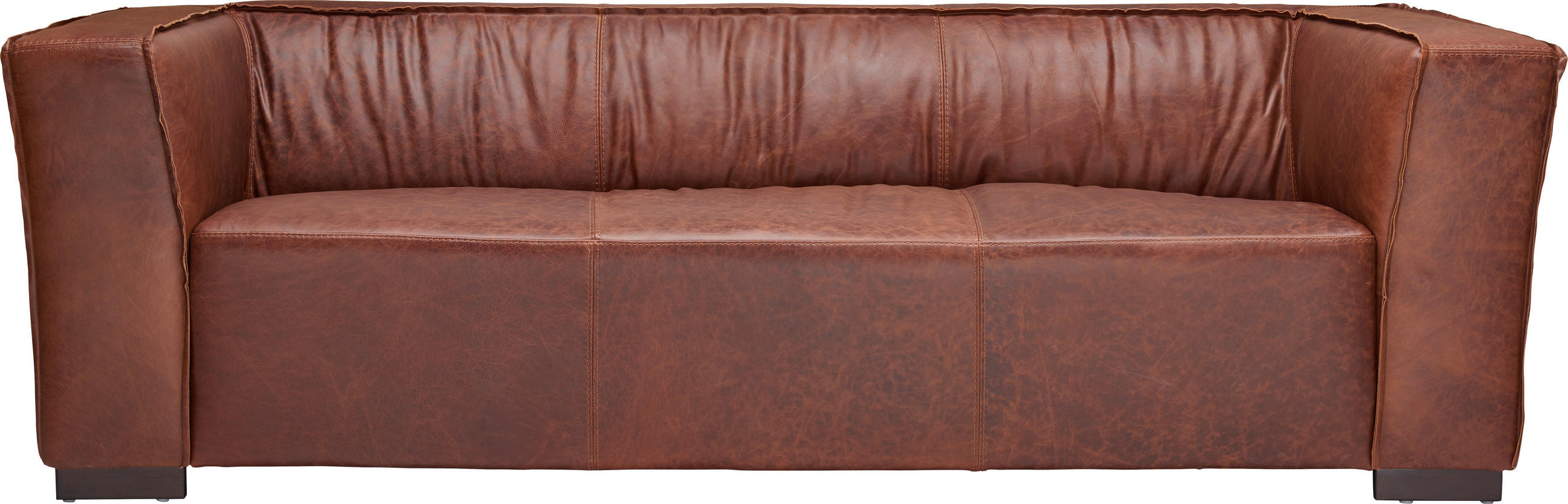 3-SITS SOFFA i äkta läder brun  - brun, Trend, läder/trä (228/72/90cm) - Ambia Home
