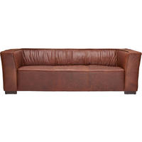 3-SITS SOFFA i äkta läder brun  - brun, Trend, läder/trä (228/72/90cm) - Ambia Home
