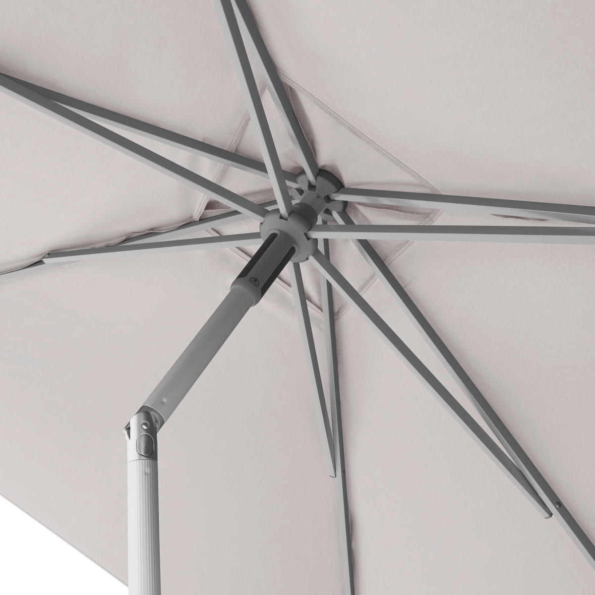 SONNENSCHIRM  200/250 cm  - Silberfarben/Hellgrau, Konventionell, Textil/Metall (200/250cm)