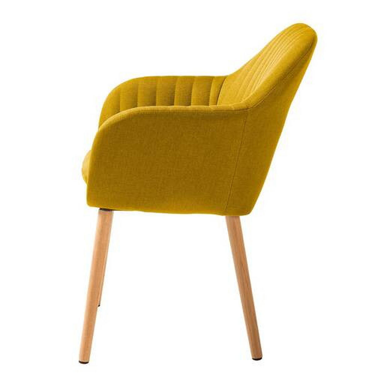 ARMLEHNSTUHL in Holz, Textil Eichefarben, Currygelb  - Currygelb/Eichefarben, MODERN, Holz/Textil (57/83/61cm) - home24
