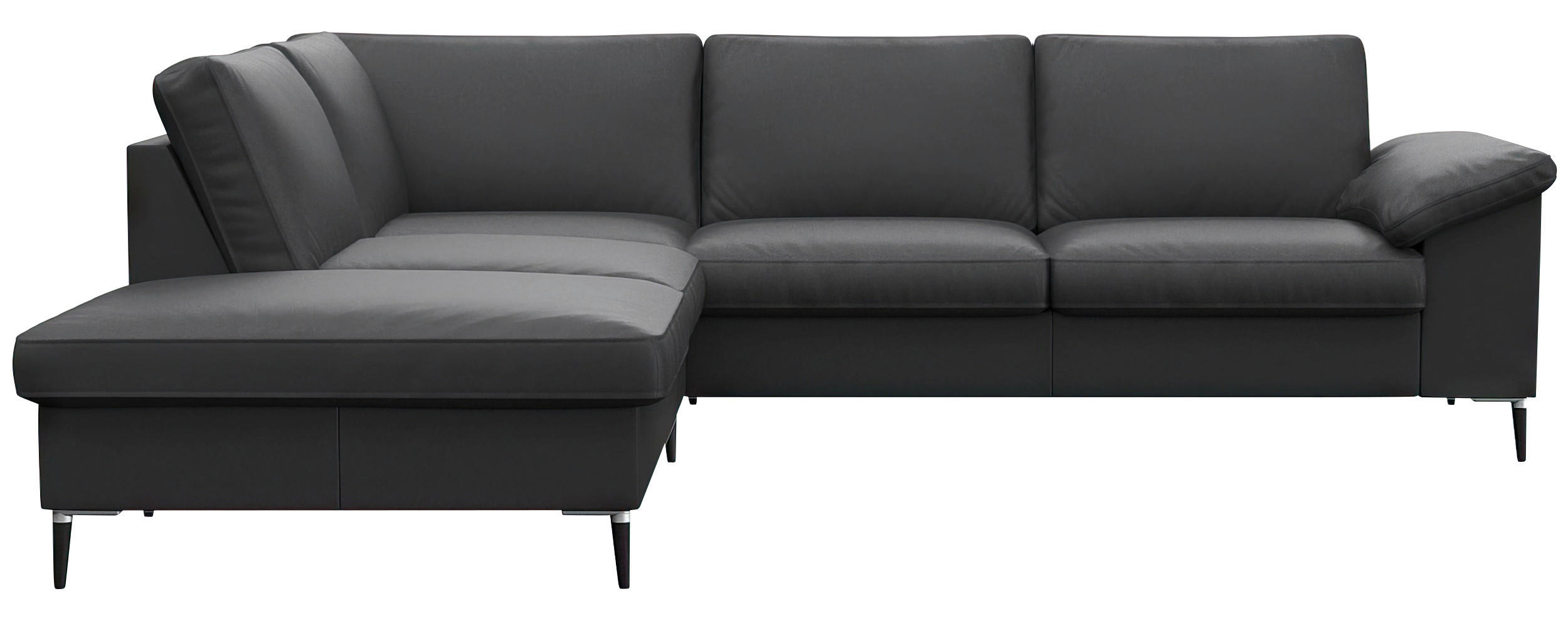 Freisteller von Livetastic ECKSOFA Schwarz Echtleder.