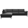 Freisteller von Livetastic ECKSOFA Schwarz Echtleder.