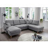 WOHNLANDSCHAFT in Chenille Dunkelgrau  - Dunkelgrau/Naturfarben, Konventionell, Holz/Textil (150/301/200cm) - Livetastic