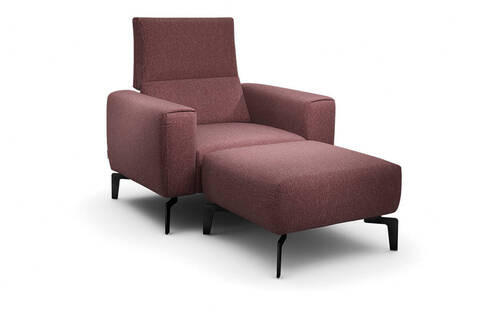 SESSELSET in Chenille Rot  - Rot/Schwarz, Design, Textil/Metall (110/85/86-94cm) - SENSOO