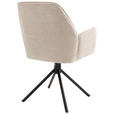 ARMLEHNSTUHL  Sitzfläche 180° drehbar, automatische Rückholfunktion  - Creme/Schwarz, Design, Textil/Metall (59/88/63cm) - Carryhome