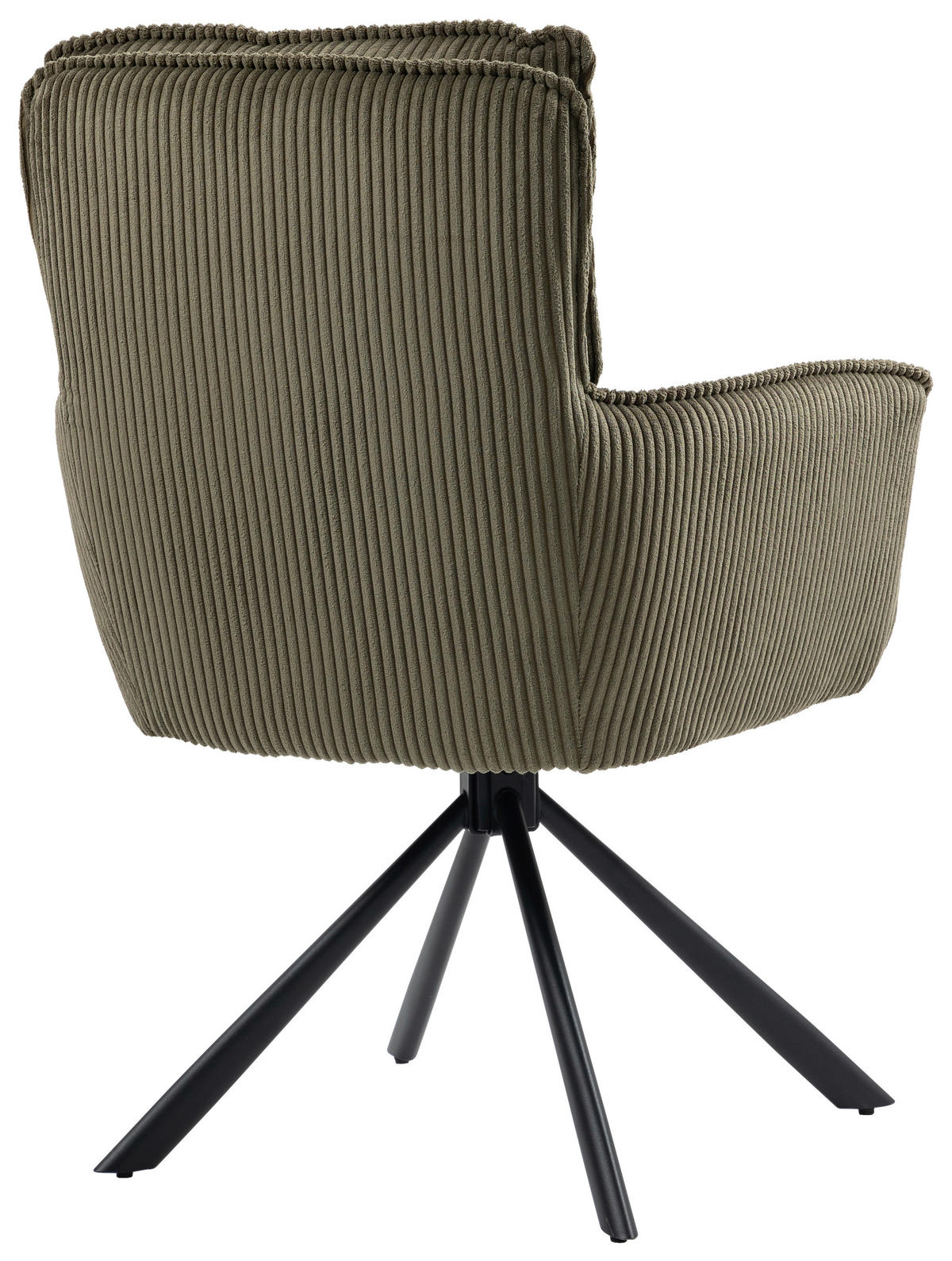 ARMLEHNSTUHL  in Eisen Cord  - Schwarz/Olivgrün, Design, Textil/Metall (62/95/67cm) - Novel