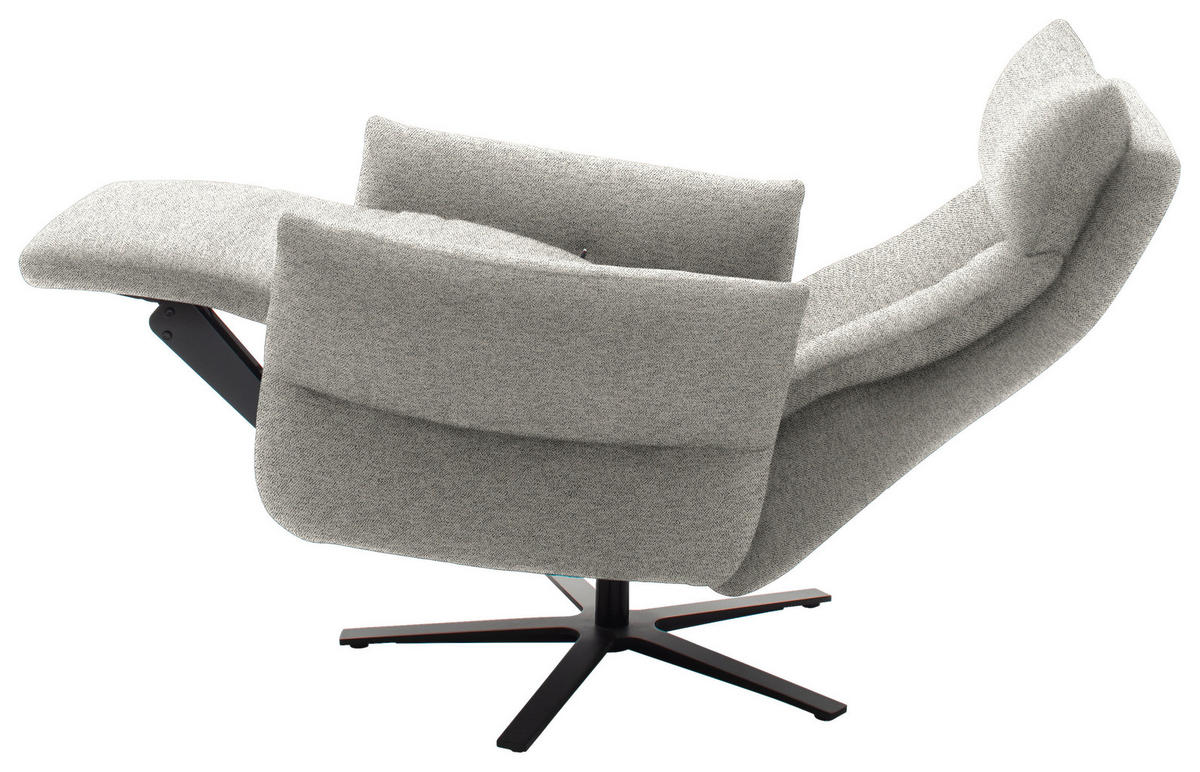 FERNSEHSESSEL  mit Relaxfunktion Chenille Silberfarben  - Silberfarben/Schwarz, Design, Textil/Metall (74/115/85cm) - Schöner Wohnen