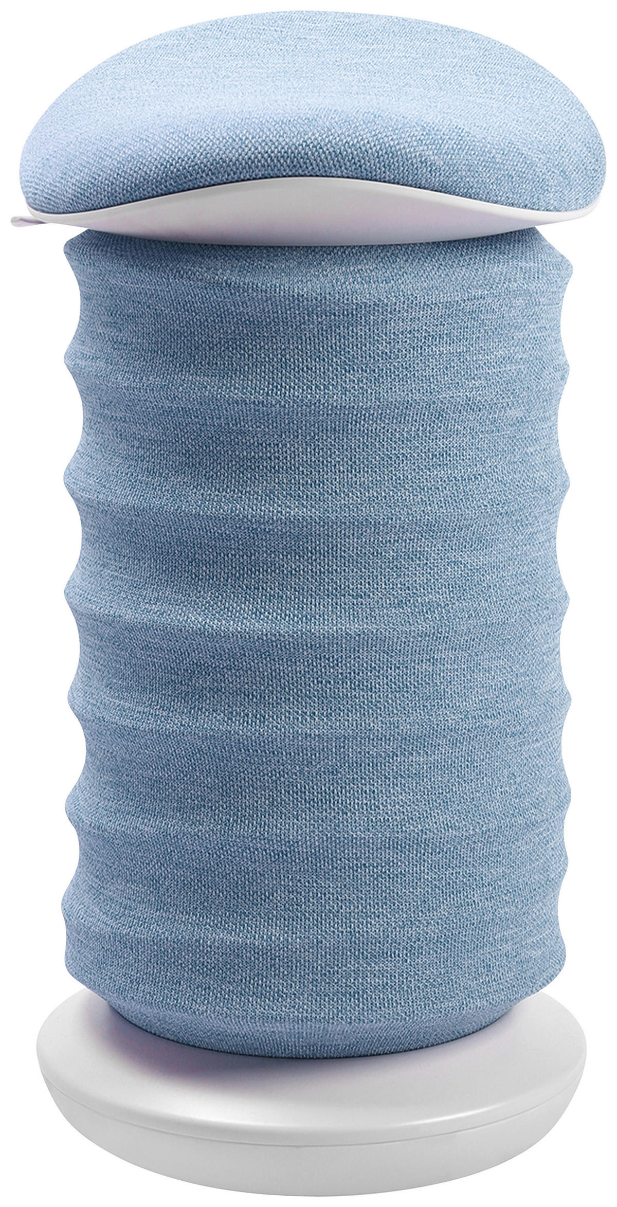 BÜROHOCKER Weiß, Hellblau  - Weiß/Hellblau, Design, Kunststoff/Textil (37,5/53-64/36cm) - Topstar