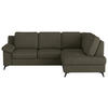 ECKSOFA in Flachgewebe Dunkelgrün  - Dunkelgrün/Schwarz, Konventionell, Textil/Metall (242/170cm) - Cotta