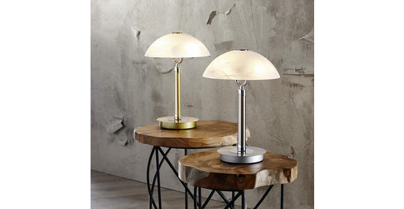TISCHLEUCHTE 25,5/37 cm   - Chromfarben/Nickelfarben, Design, Glas/Metall (25,5/37cm) - Novel