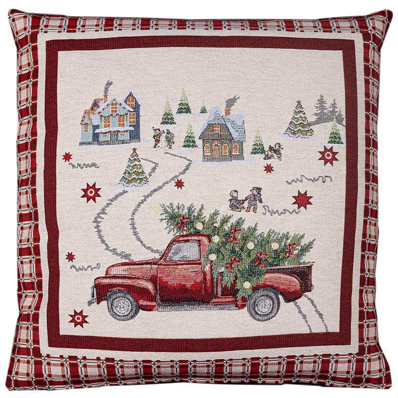 POTAH NA POLŠTÁŘ   - bordeaux, Basics, textil (45cm) - X-Mas