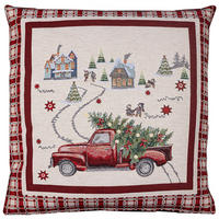 POŤAH NA VANKÚŠ   - bordová, Basics, textil (45cm) - X-Mas