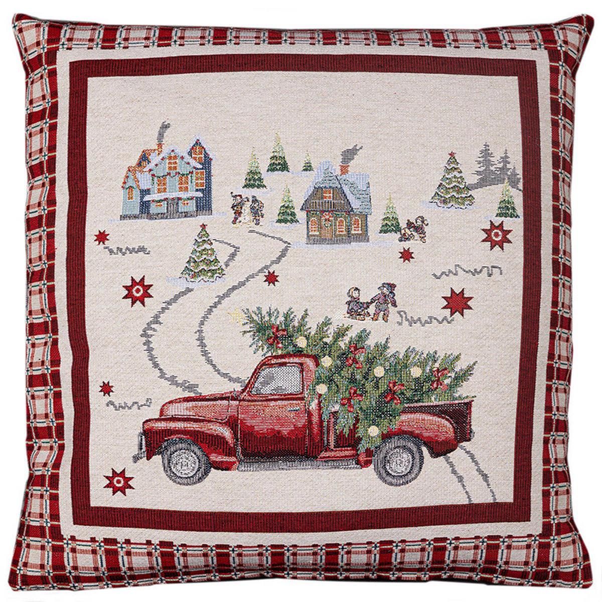 POŤAH NA VANKÚŠ   - bordová, Basics, textil (45cm) - X-Mas