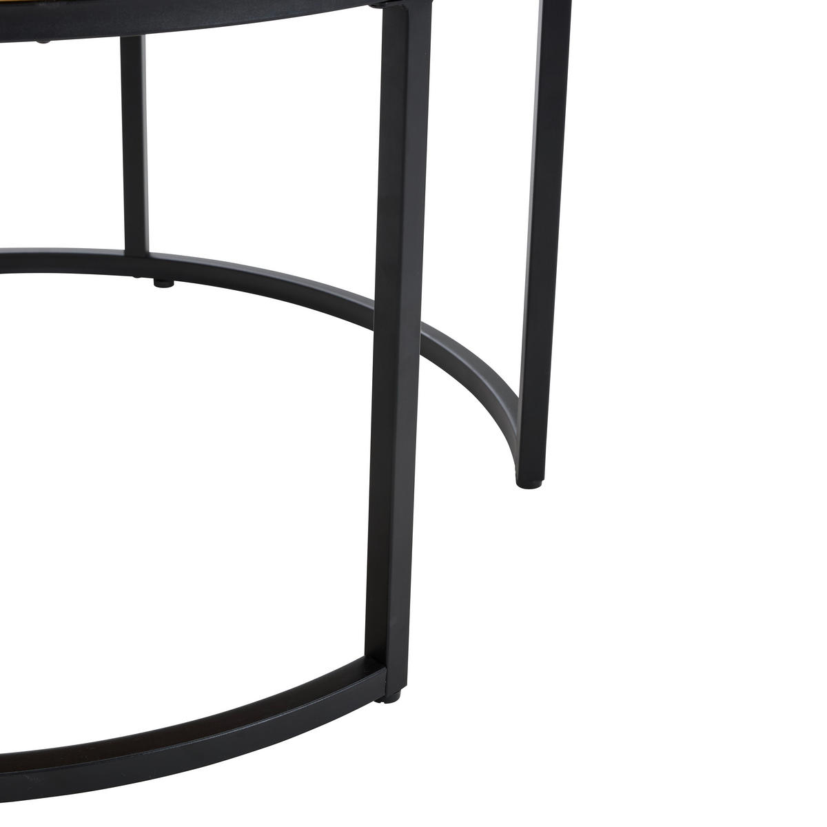 COUCHTISCHSET rund Schwarz, Naturfarben  - Schwarz/Naturfarben, Design, Holzwerkstoff/Metall (80/60/46/40/80/60cm) - Livetastic