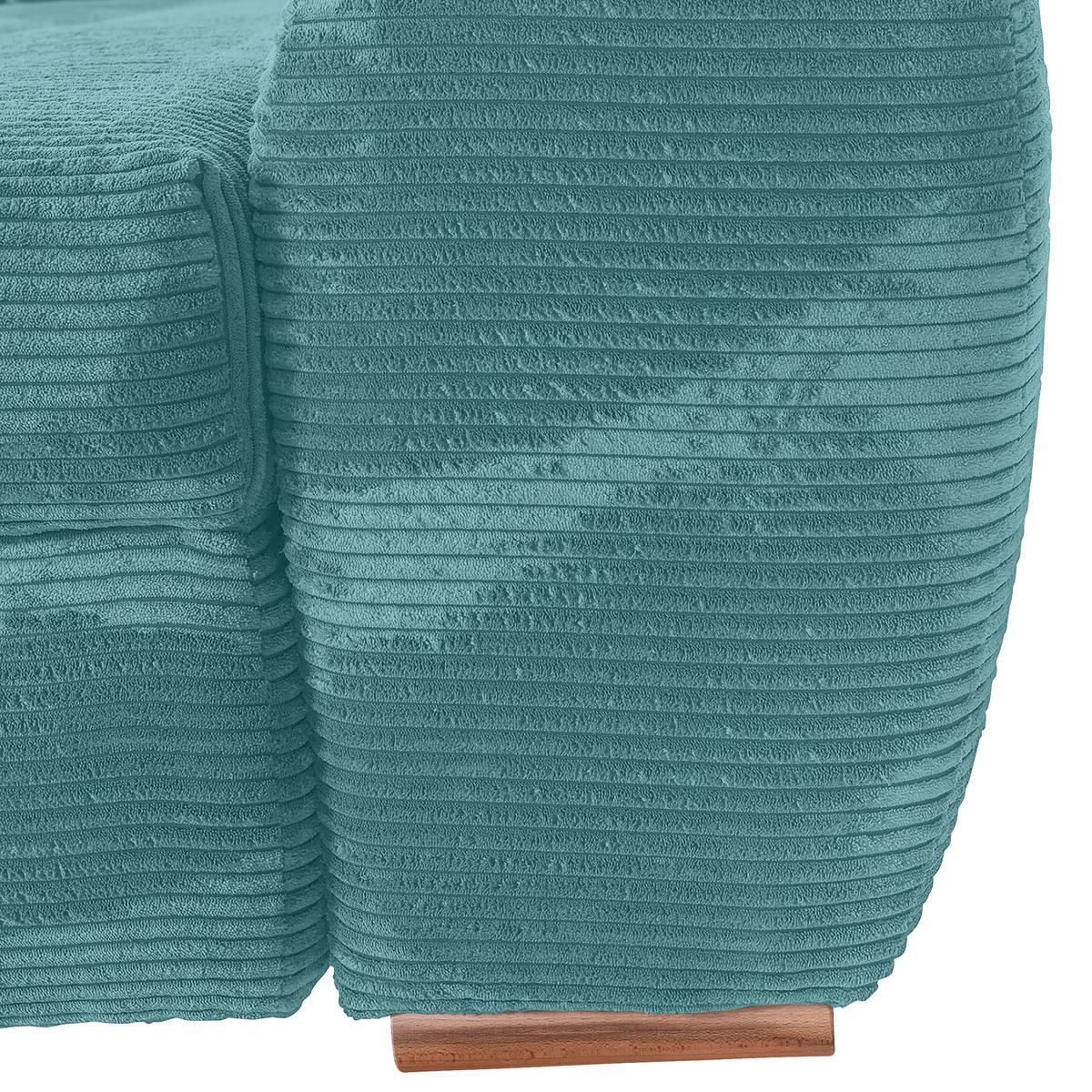 ECKSOFA in Cord Petrol  - Eichefarben/Petrol, Konventionell, Holz/Textil (276/177cm) - Carryhome