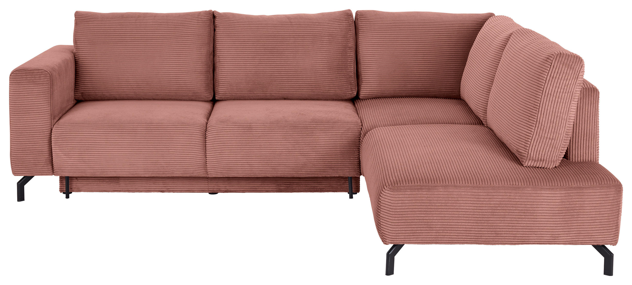 ECKSOFA Rostfarben Cord  - Rostfarben/Schwarz, MODERN, Textil (272/210cm) - P & B