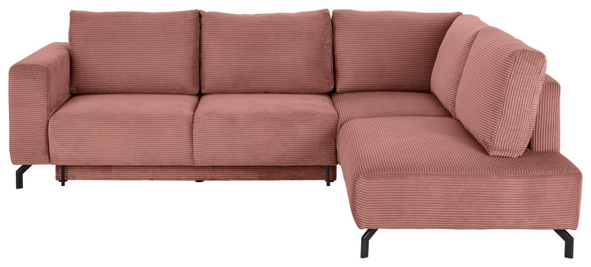 ECKSOFA Rostfarben Cord  - Rostfarben/Schwarz, MODERN, Textil (272/210cm) - P & B