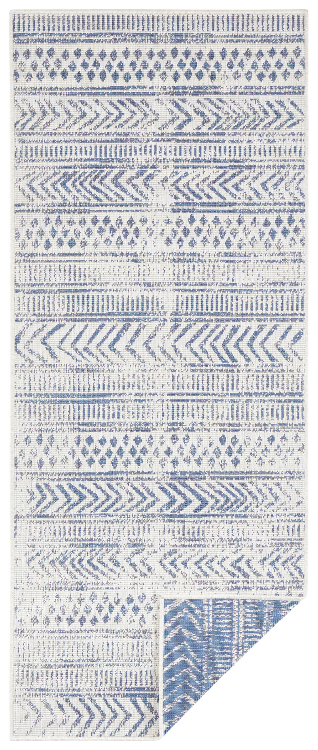 LÄUFER 80/250 cm Twin Supreme  - Blau/Creme, Design, Kunststoff (80/250cm)