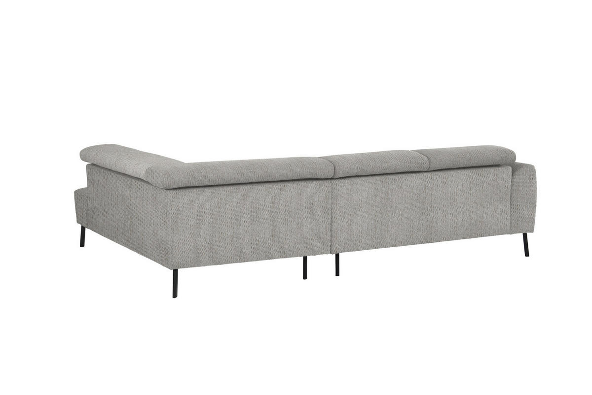 ECKSOFA in Webstoff Beige  - Beige/Schwarz, Design, Textil/Metall (280/205cm) - MID.YOU
