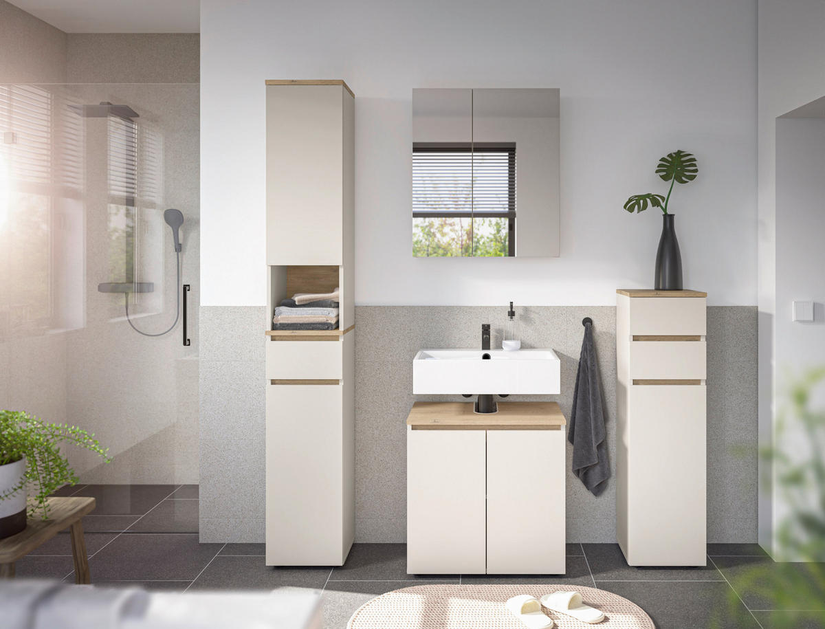 MIDISCHRANK 30/108/30 cm  - Kaschmir/Eichefarben, Design, Holzwerkstoff/Kunststoff (30/108/30cm) - home24