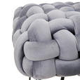 SITZBANK 128/50/45 cm Samt Grau, Schwarz  - Schwarz/Grau, LIFESTYLE, Textil/Metall (128/50/45cm) - Xora