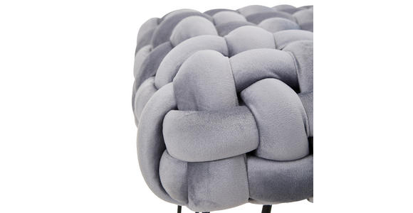 SITZBANK 128/50/45 cm Samt Grau, Schwarz  - Schwarz/Grau, LIFESTYLE, Textil/Metall (128/50/45cm) - Xora