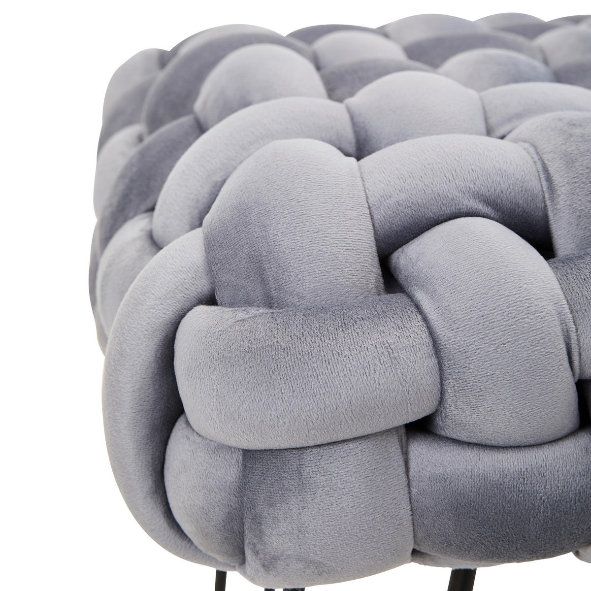 KLOP, kovina, tekstil siva, črna  - črna/siva, Trendi, kovina/tekstil (128/50/45cm) - Xora