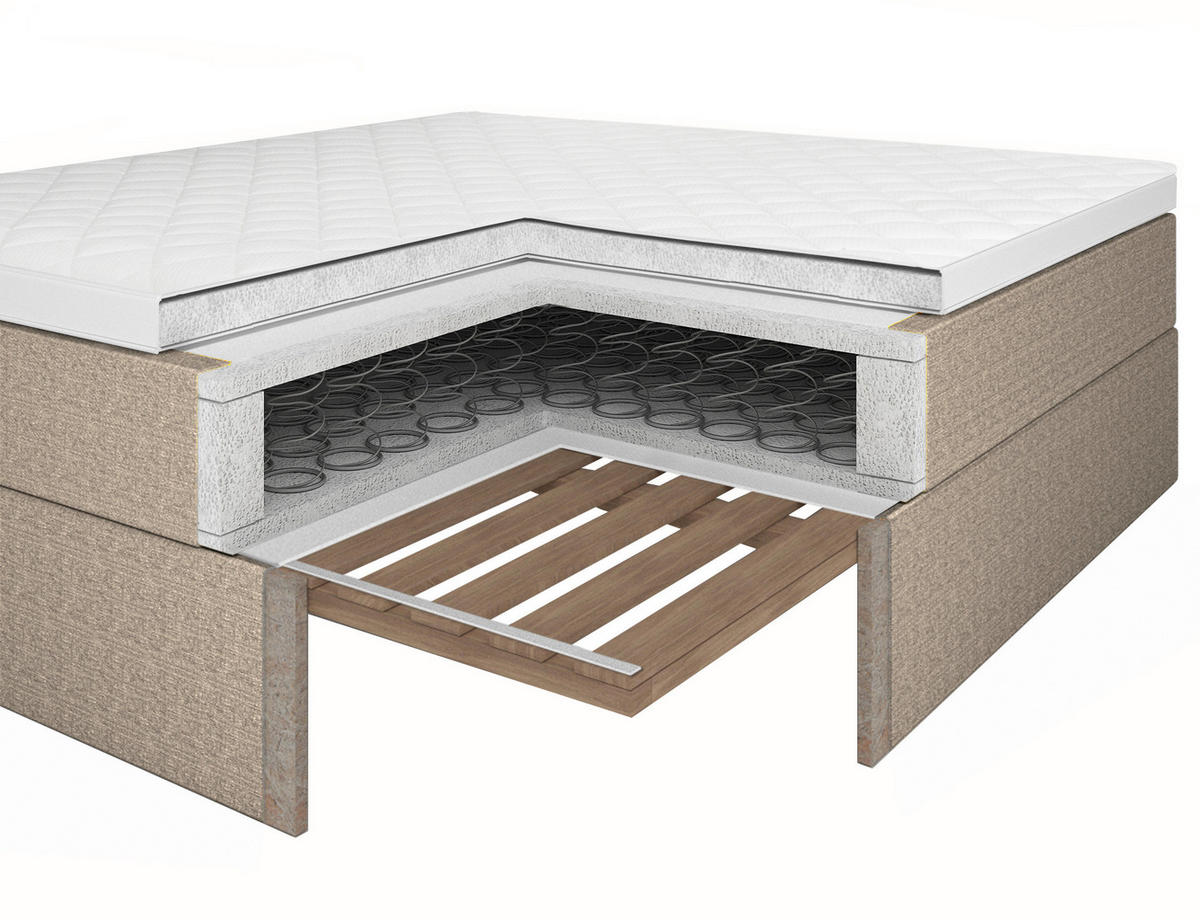 BOXBETT 180/200 cm  in Grau  - Schwarz/Grau, KONVENTIONELL, Holz/Holzwerkstoff (180/200cm) - P & B