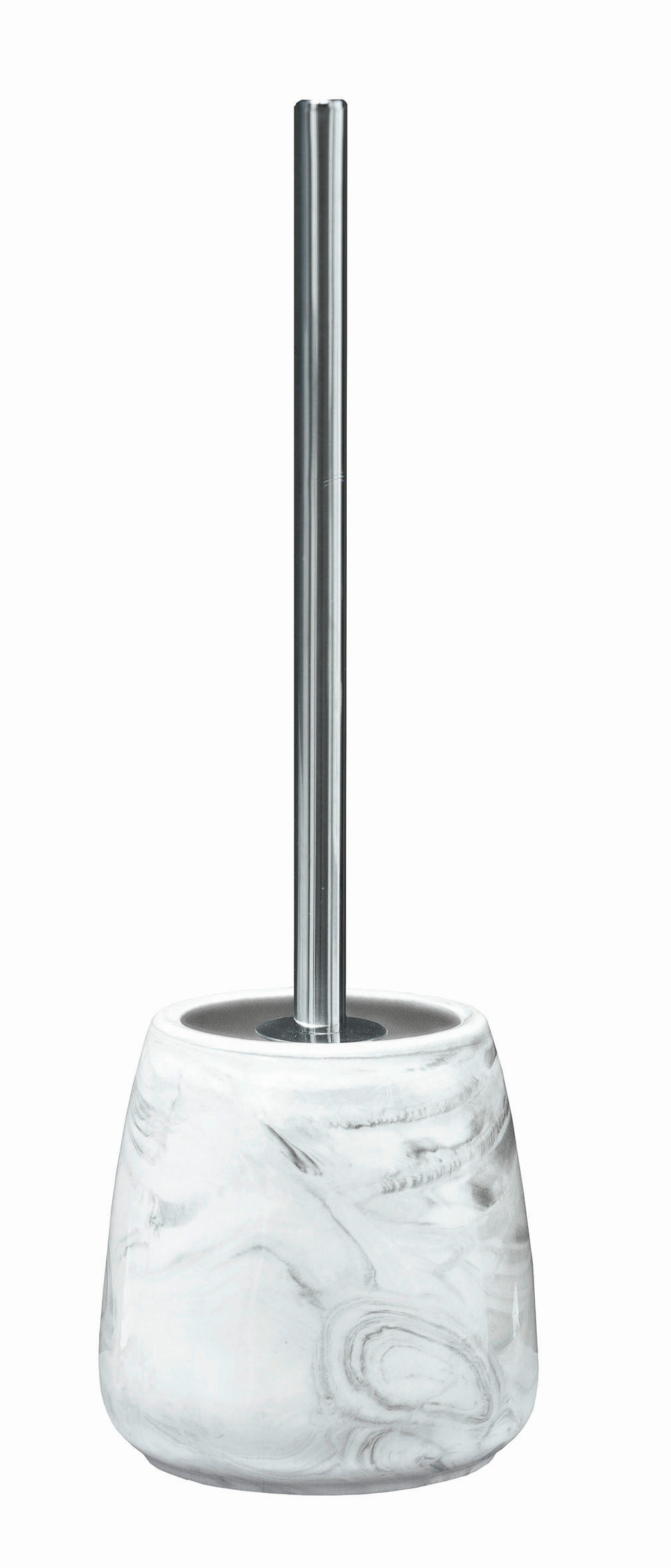 WC-GARNITURA S ŠČETKO - barve kroma/bela, Basics, umetna masa/keramika (13,5/41,5cm) - Kleine Wolke