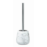 GARNITURA TOALETNE ČETKE  bijela  keramika  MARBLE  - bijela/boje kroma, Basics, plastika/keramika (13,5/41,5cm) - Kleine Wolke