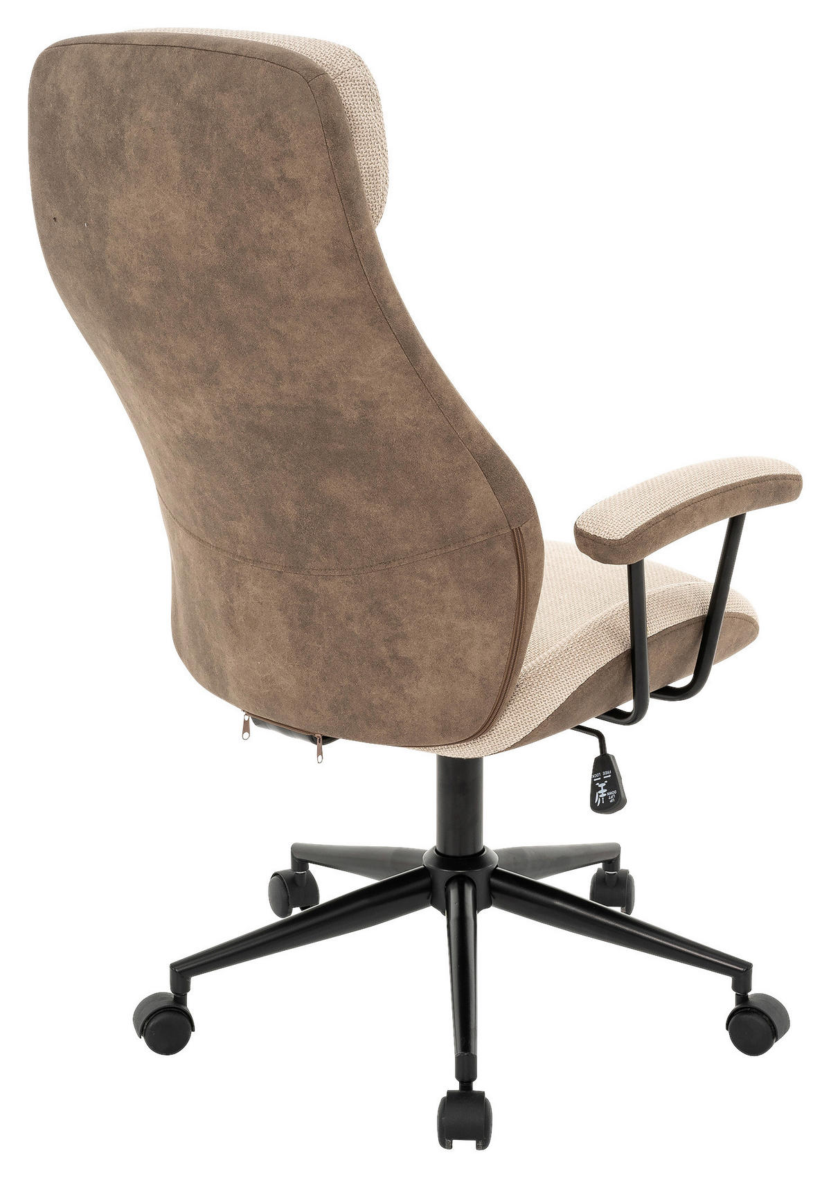 CHEFSESSEL Webstoff Beige  - Beige/Schwarz, MODERN, Kunststoff/Textil (64/103-113/66cm) - MID.YOU