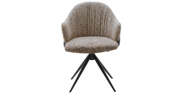 ARMLEHNSTUHL  in beflockt  - Anthrazit/Braun, Design, Textil/Metall (57/84/44,5cm) - Belluti